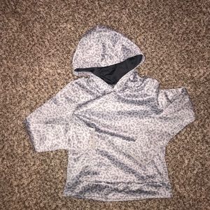 Girls hoodie, leopard gray